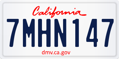 CA license plate 7MHN147