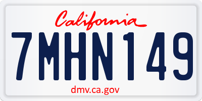 CA license plate 7MHN149