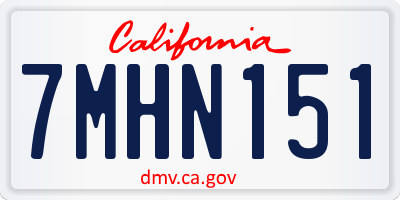 CA license plate 7MHN151