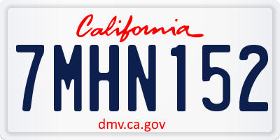 CA license plate 7MHN152