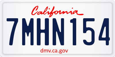 CA license plate 7MHN154