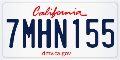 CA license plate 7MHN155