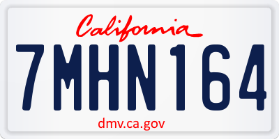 CA license plate 7MHN164