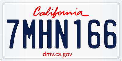 CA license plate 7MHN166