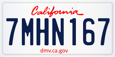 CA license plate 7MHN167