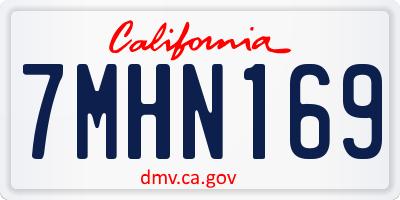 CA license plate 7MHN169