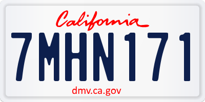 CA license plate 7MHN171