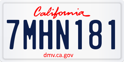 CA license plate 7MHN181