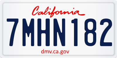 CA license plate 7MHN182