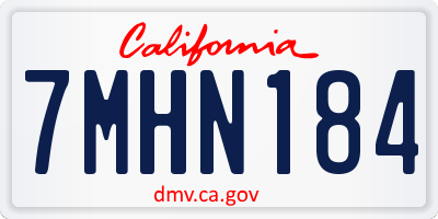 CA license plate 7MHN184