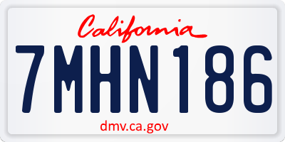 CA license plate 7MHN186