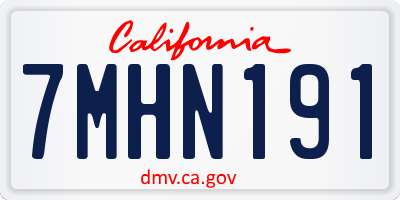 CA license plate 7MHN191