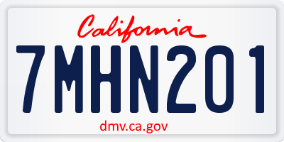CA license plate 7MHN201