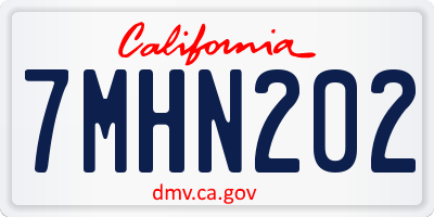 CA license plate 7MHN202