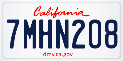 CA license plate 7MHN208