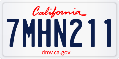 CA license plate 7MHN211