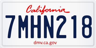 CA license plate 7MHN218