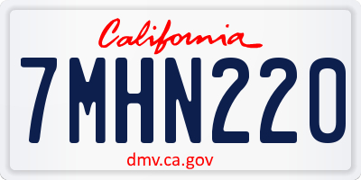 CA license plate 7MHN220