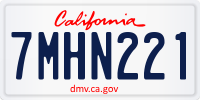 CA license plate 7MHN221