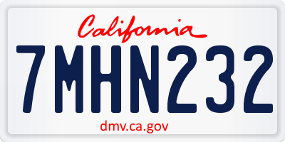 CA license plate 7MHN232
