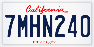 CA license plate 7MHN240