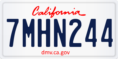 CA license plate 7MHN244