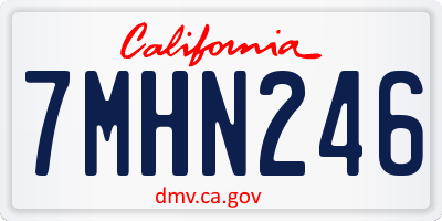 CA license plate 7MHN246