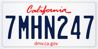CA license plate 7MHN247