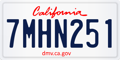 CA license plate 7MHN251