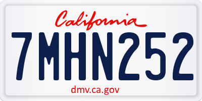 CA license plate 7MHN252