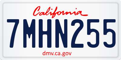 CA license plate 7MHN255