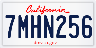 CA license plate 7MHN256