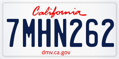 CA license plate 7MHN262