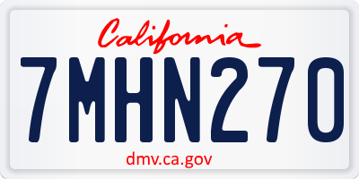 CA license plate 7MHN270