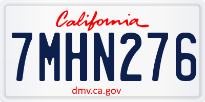 CA license plate 7MHN276