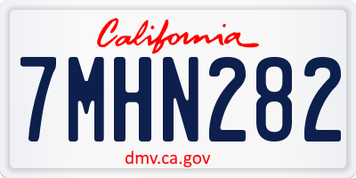 CA license plate 7MHN282