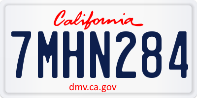CA license plate 7MHN284