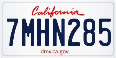 CA license plate 7MHN285