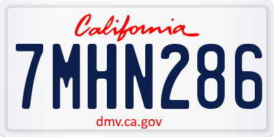 CA license plate 7MHN286
