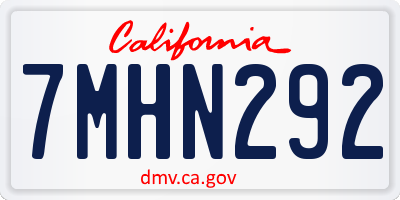 CA license plate 7MHN292