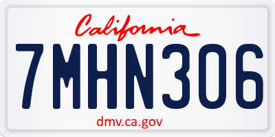CA license plate 7MHN306