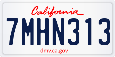 CA license plate 7MHN313