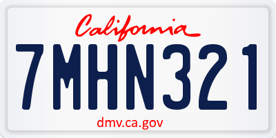 CA license plate 7MHN321
