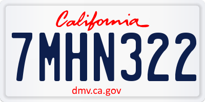 CA license plate 7MHN322
