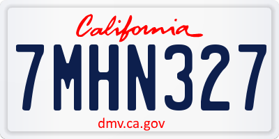 CA license plate 7MHN327