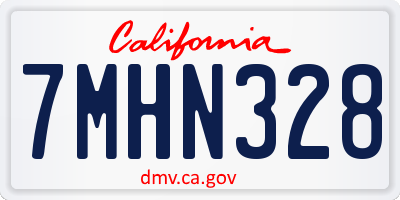 CA license plate 7MHN328