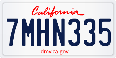 CA license plate 7MHN335