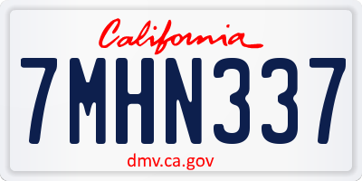 CA license plate 7MHN337