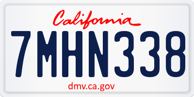 CA license plate 7MHN338
