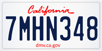 CA license plate 7MHN348